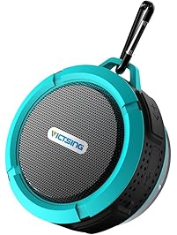 VicTsing Shower Speaker, Wireless Water-Resistant Speaker with 5W Driver, Suction Cup, Built-in Mic, Hands-Free Speakerphone-Blue