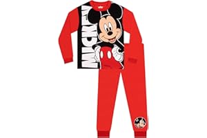 Disney Mickey Mouse Boys Pajamas, Mickey Mouse Boys Pjs, Long Sleeve Pajamas for Kids