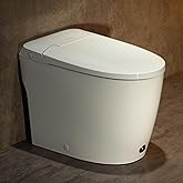 Casta Diva Elongated One Piece Toilet with 17.2" ADA Comfort Height Seat | Modern Toilet for Bathroom, 1.0GPF Button &amp; Foot Kick Flush, Air Pressure Assisted Flush, 12'' Rough-in, Standard White Bowl
