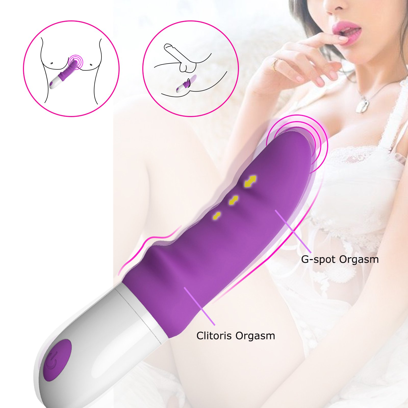 G-Spot Dildo Vibrator for Vagina, Sex Adult Toys for Women,Wand Massager Clitoris Stimulator for Beginner(Purple)