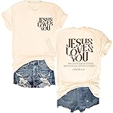 UYIQL Christian Shirts for Women Faith Jesus Shirt Bible Verses Inspirational Short Sleeve Graphic Tee Tops