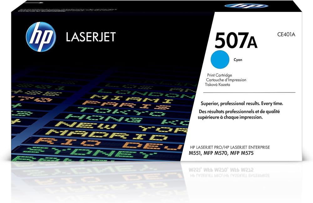 HP 507A CE401A Original LaserJet Toner Cartridge Cyan Single Pack for M551 M575