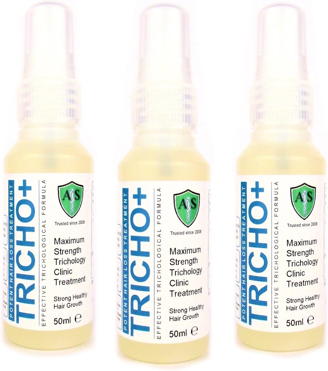 TRICHO+ Scalp Prescription Strong Minoxidil-Free Hair Loss Treatment for Men or Women. Treat Balding and Thin Hair Conditions. Fast Acting Trichology Clinical Formulation. (3 x 50ml Spray)