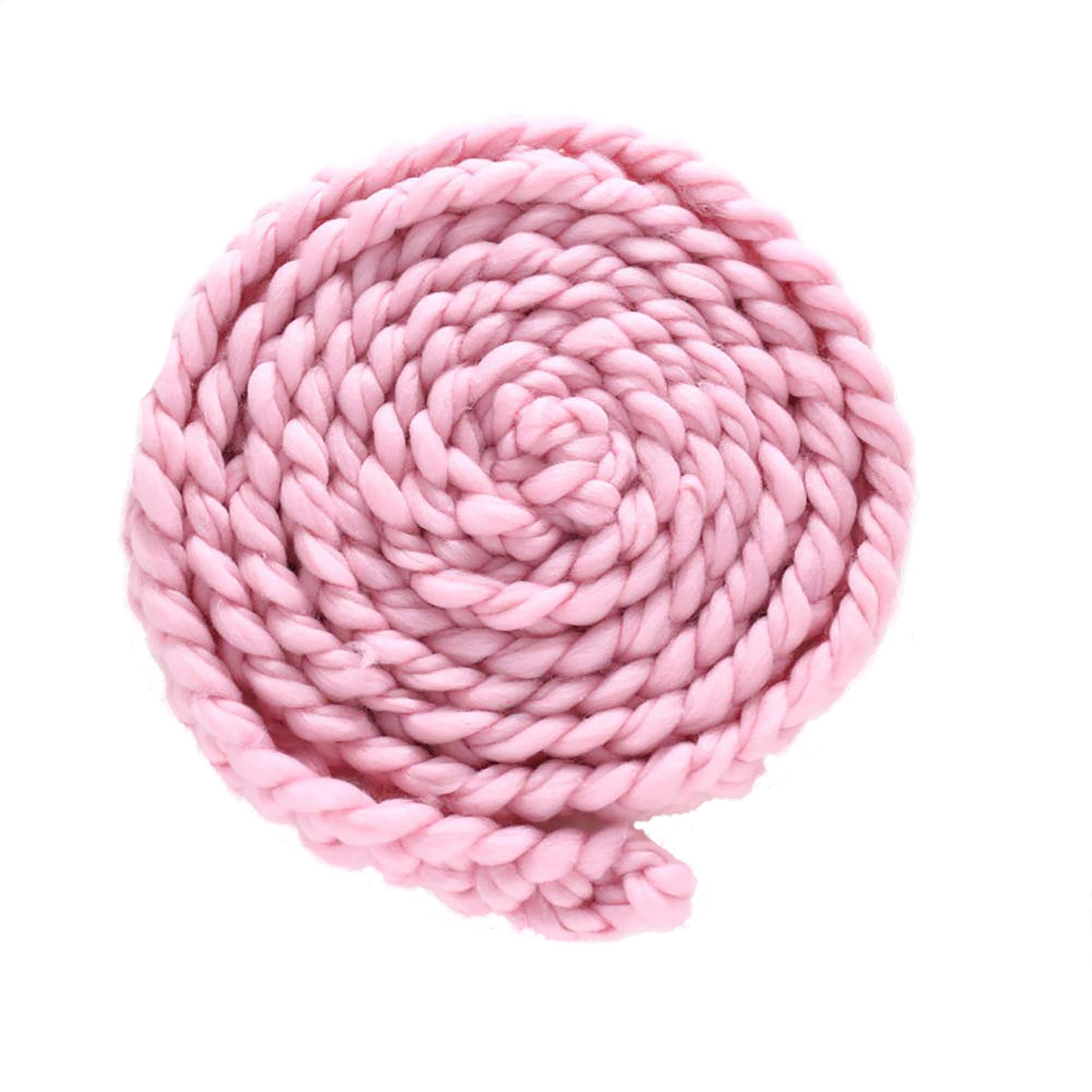 Matissa Newborn Baby photography props Braided Rope Basket Filler Photography Background Rug Blanket (Light Pink)