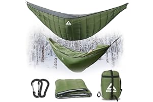 CROSSHIP Hammock Underquilt for Camping - Full Length Orange Lightweight Warm Quilt for 3-4 Seasons (41-68°F) - Soft & Durable for Hiking, Backpacking, Beach, Travel - Holds Up to 500lbs