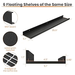upsimples Floating Shelves for Wall, Wood Mounted
