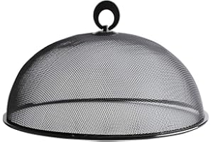 Metal Mesh Food Cover, Reusable Outdoor Picnic Food Covers Mesh Food Net Dome Plate Covers for BBQ Picnics Parties Camping (a