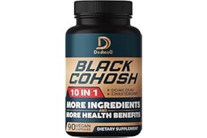 DEDICAD Black Cohosh Supplement - 3 Months for Menopause & Immune Health - Blend of 12 Potent Herb Includes Dong Quai, Chasteberry, Wild Yam, Red Clover, Black Pepper & Others - 90 Vegan Capsules