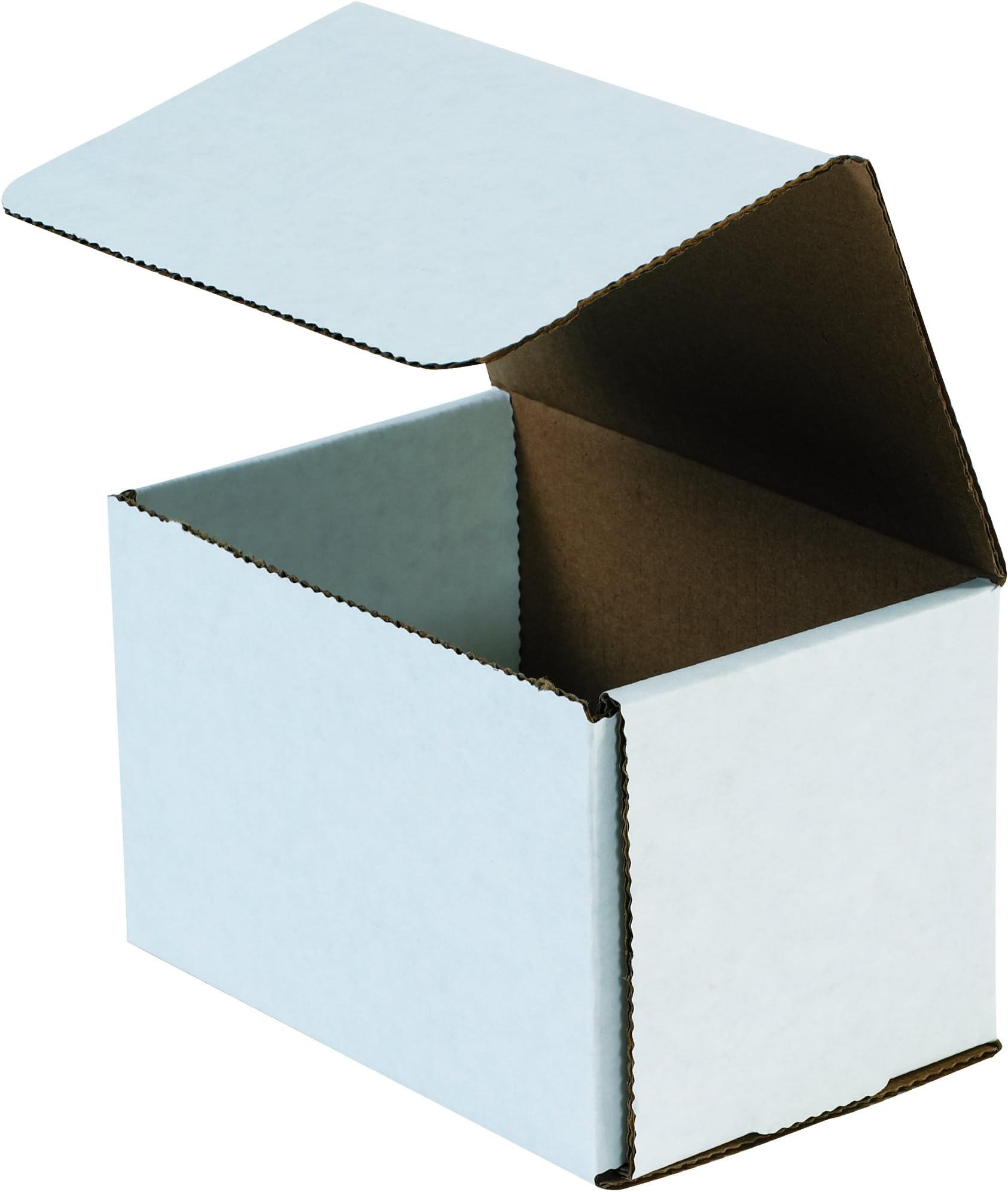 Aviditi White Corrugated Cardboard Mailing Boxes, 6 x 5 x 4 Inches, Pack of 50, Crush-Proof, for Shipping, Mailing and Storing
