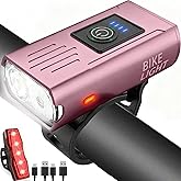 Victoper Bike Light, High Lumens Super Bright Bicycle Lite, 6+4 Modes USB Rechargeable Bike Headlight & Taillight Set, Waterproof Safety Bike Front & Rearlight for Road, Mountain, Night Riding