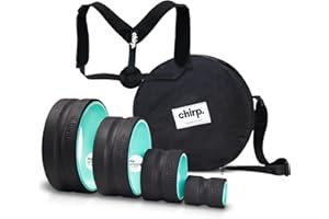 Ultimate Back + Neck Bundle, 4-Pack Chirp Wheel, Carrying Case, and Upper Back Posture Corrector, Includes Focus, Deep Tissue, Firm, and Gentle Wheel Roller, Holds Up to 500 lbs.
