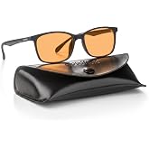 cloudfield Blue Light Glasses Men &amp; Women, Reduce Blue Light &amp; UV400 | Reduces Eye Strain, Lightweight Frame, Case, Pouch &amp; Cleaning Cloth Included, Better Sleep Support, Amber Lenses