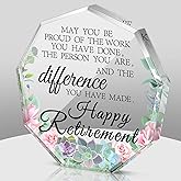 Chunful Retirement Gifts for Women Men May You Be Proud Keepsake and Paperweight Retirement Plaque Inspirational Farewell Gifts for Retired Teacher Police Firefighter(Nonagon)