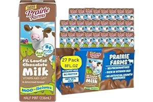 PRAIRIE FARMS DAIRY Prairie Farms - Chocolate Milk -Shelf Stable 1% Low Fat Milk, Vitamin D, Kosher - 8 FL oz. (27 Pack)