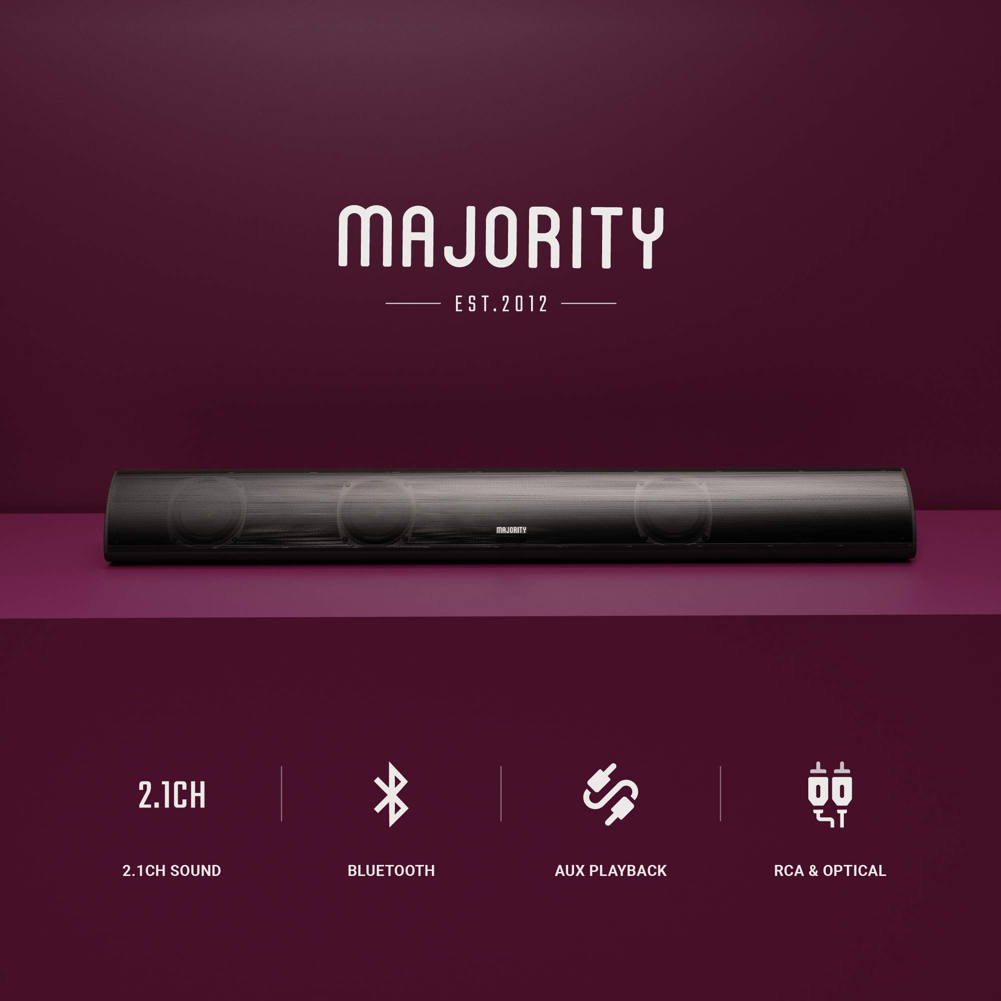 Majority Snowdon II Soundbar 2.1 ch with BuiltIn Subwoofer Surround