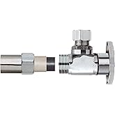 Plumb Pak PP32-1PCLF 1/4 Turn Transitional Angle Supply Line Valve, 1/2 x 3/8 in, Nominal CPVC X Tube, CPVC Body