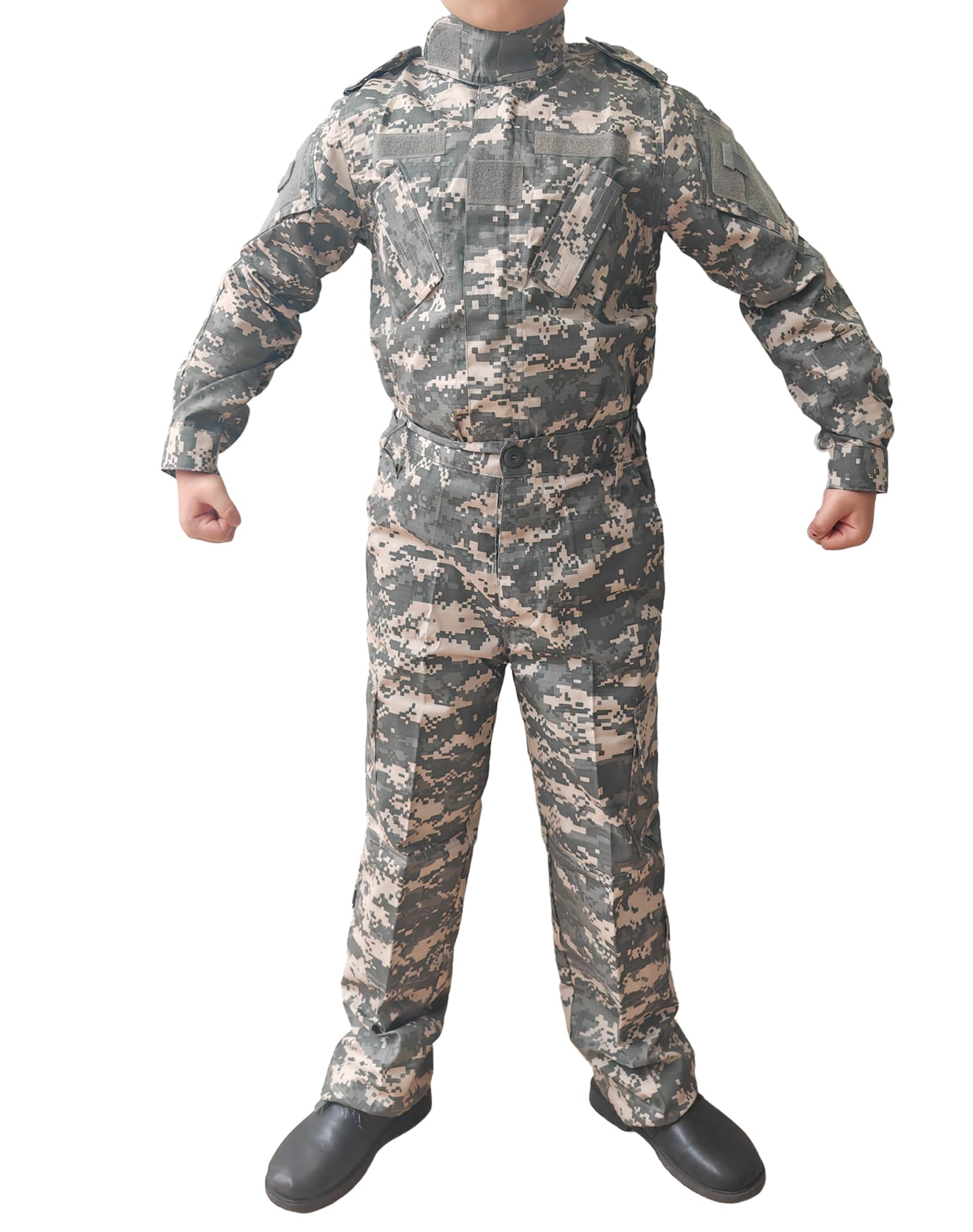 HANSTRONG GEAR Tactical Airsoft Kids Clothing Children BDU Hunting Military Camouflage Combat Uniform Suit Jacket Shirt & Pants (ACU,130)
