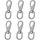 Marine Grade 316 Stainless Steel Diving Hook Clips,Scuba Trigger Clip,Swivel Eye Snap Hook,Hardware Spring Buckle,3-1/2 x 1-1/4'' 6 Pieces