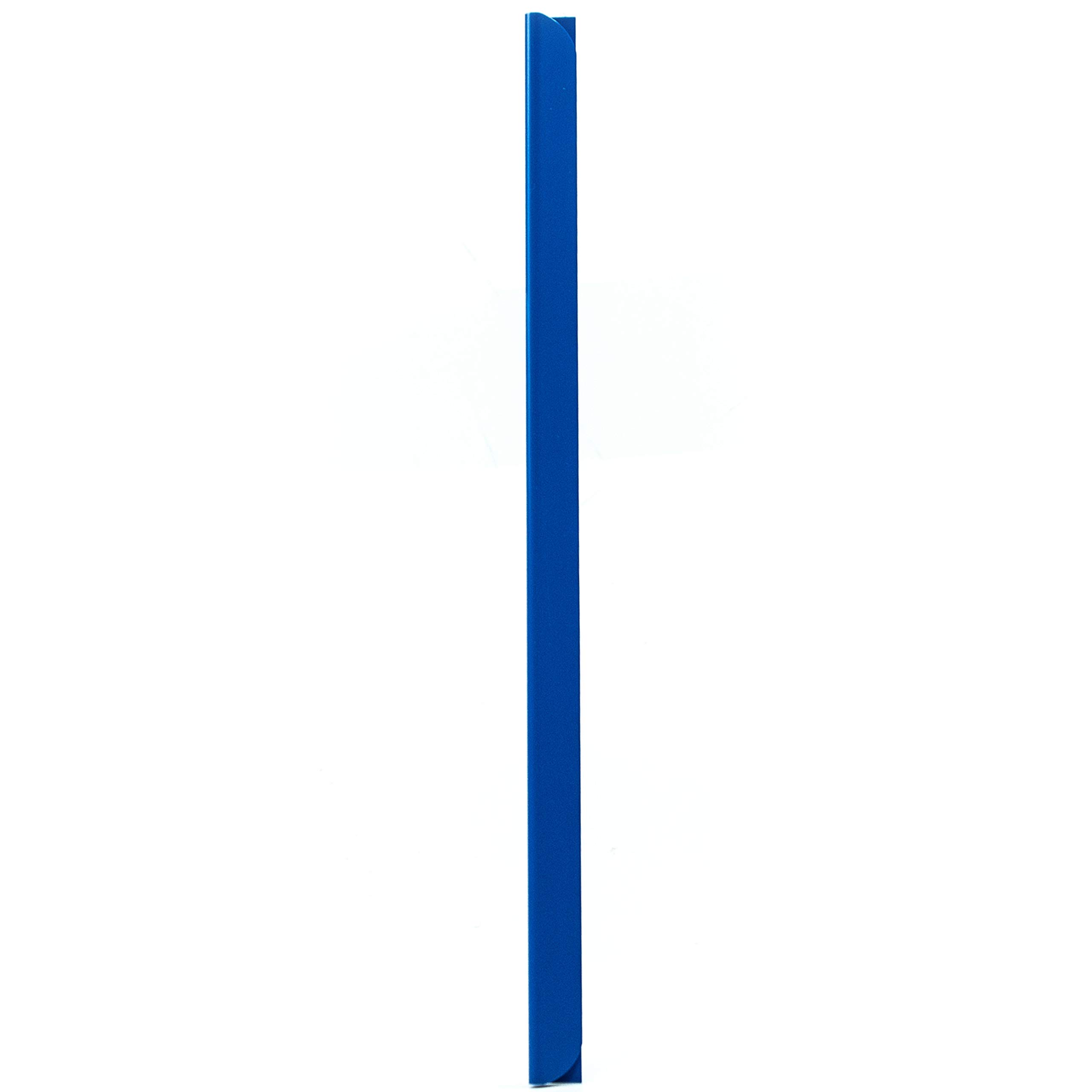 LEO's - 100 x blue spine rails, DIN A4 (297 mm), FH 3-4 mm for approx. 30 sheets, clamping bar for binding unpunched paper documents and sheet collections, clamping strip made of hard PVC
