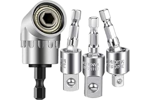 4PCS Abruga Power Drill Sockets Adapter Sets, 105 Degree Angle Screwdriver Socket Holder Adapter, 360 Degree Rotation Adjusta