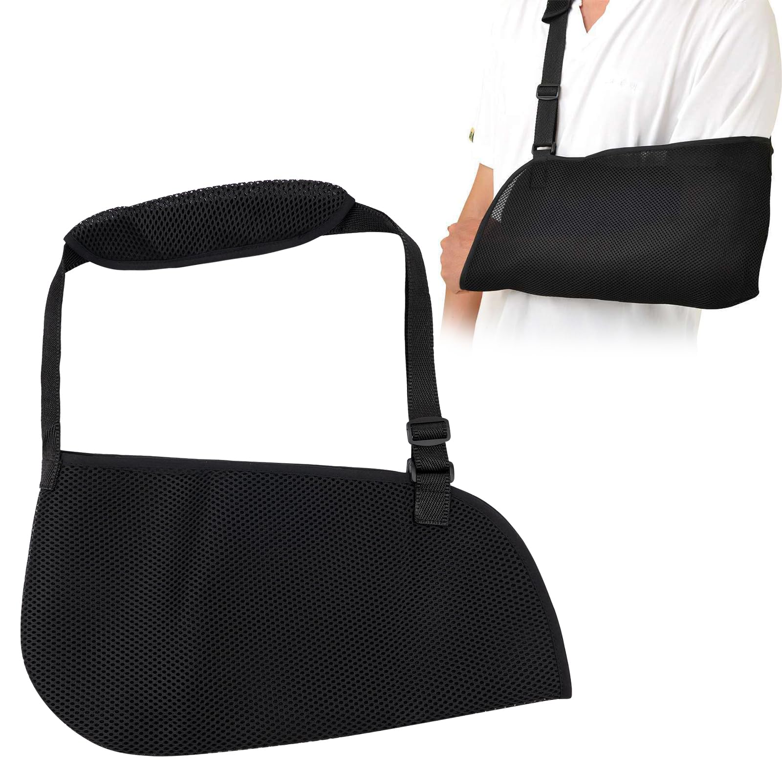 Arm Sling for Shoulder Injury Arm Sling Shoulder Support Sling Breathable Shoulder Immobilizer for Men and Women Adjustable Padded Arm Support Straps for Broken Wrist, Elbow, Dislocated Shoulder