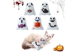 Dorakitten Halloween Catnip Toys Interactive Cat 5PCS Cats Chew Plush Ghost Toys & Pet Stuffed Nip Pillow & Kitten Best Kicker Toy Cute and Soft Teething Supplies for Moving Kitty Indoor