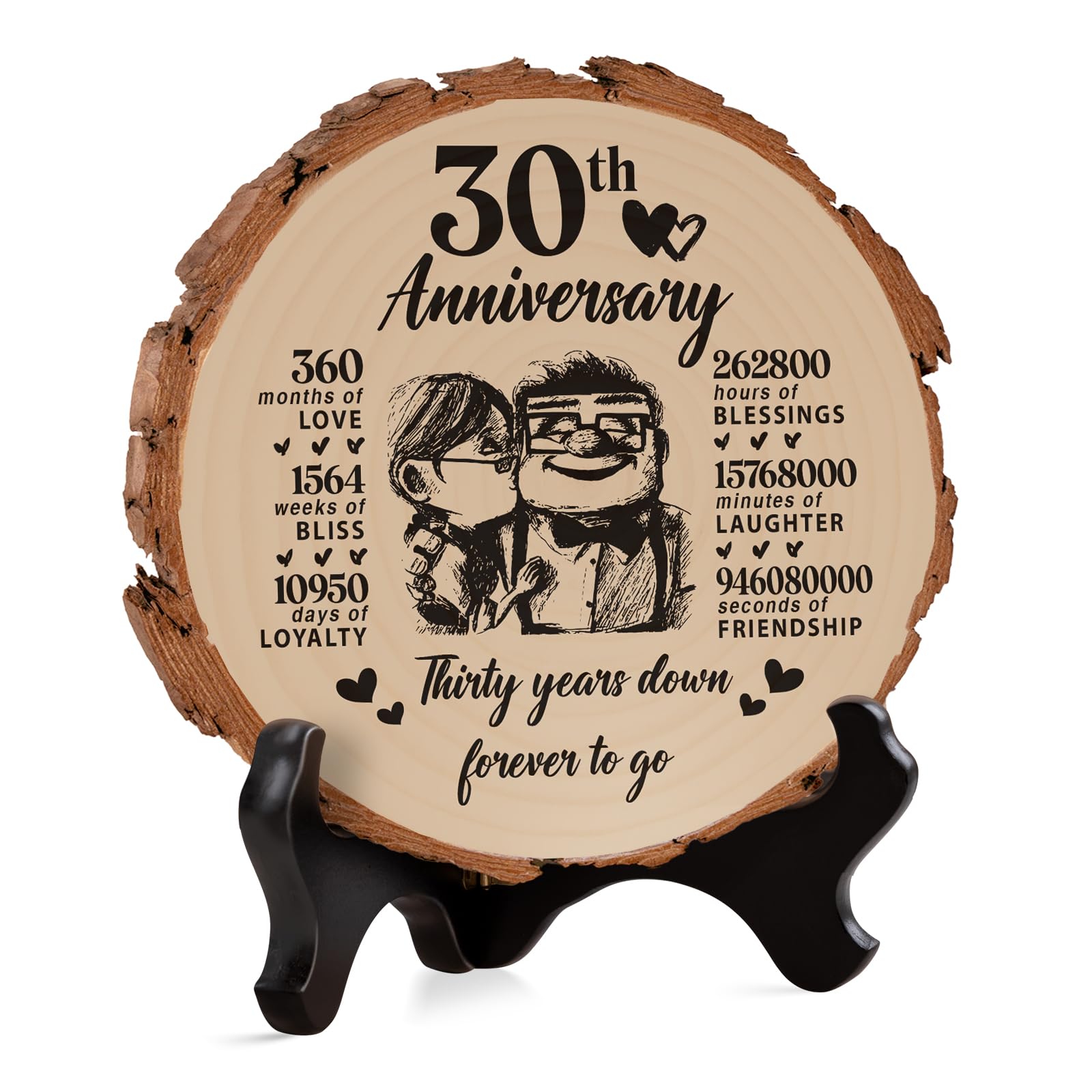 30th Wedding Anniversary Unique Gifts, 30th Anniversary Wooden Gifts for couple, 30th Wedding Anniversary Decorations, 30th Anniversary Romantic Gift for Husband, 30 Years Anniversary Plaque Gifts