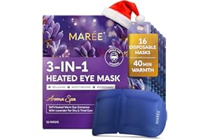MAREE Heated Eye Masks for Dry Eyes – Steam Eye Mask Disposable – Lavender Self Heating Eye Mask for Puffy Eye – Facial Steamer Alternative for Relaxation – Warm Compress for Eyes – Spa Gift for Women