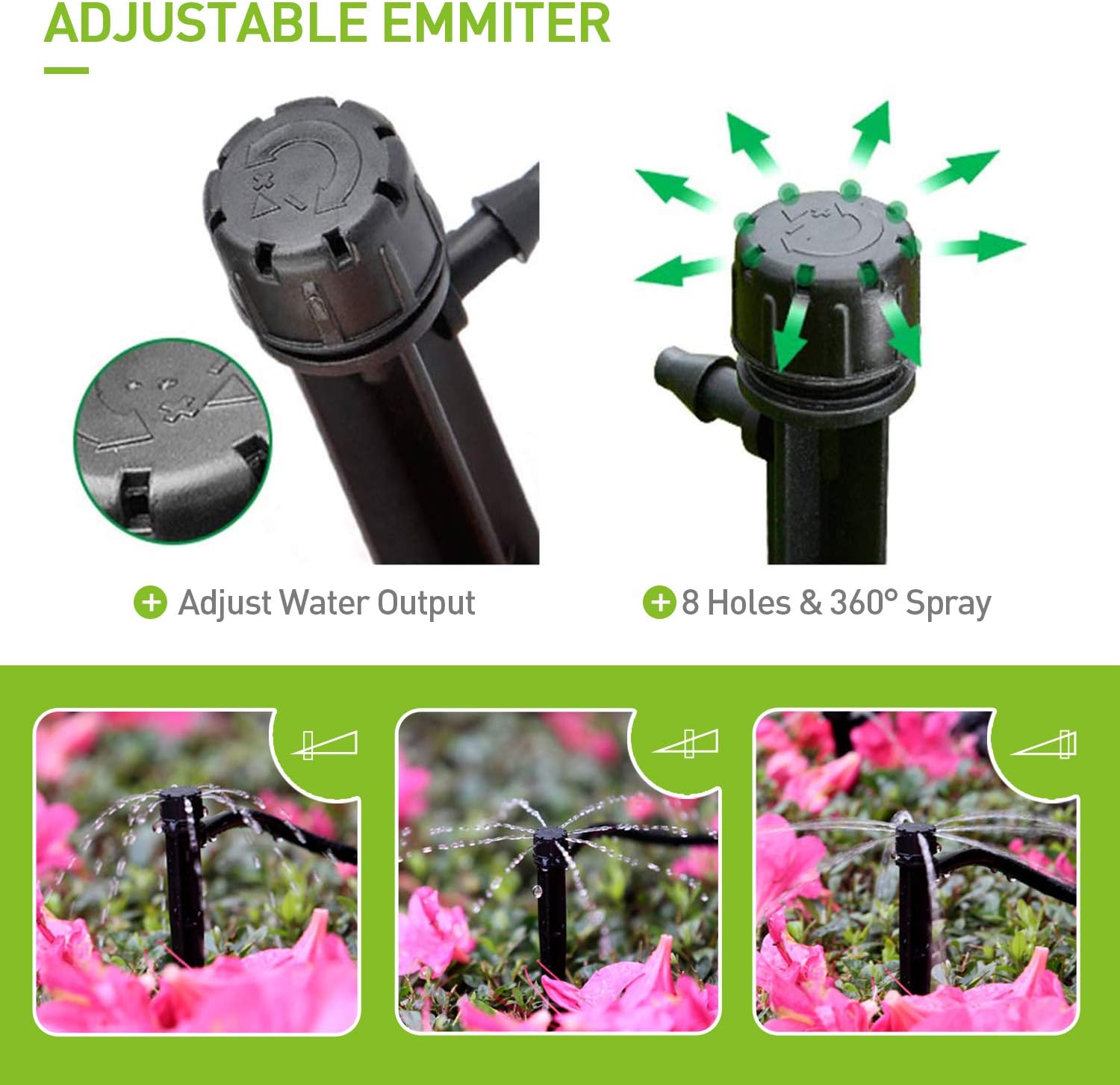 HIRALIY 50ft Drip Irrigation Kit Plant Watering System 8x5mm Blank Distribution Tubing DIY Automatic Irrigation Equipment Set for Garden Greenhouse Flower Bed Patio Lawn : Garden & Outdoor