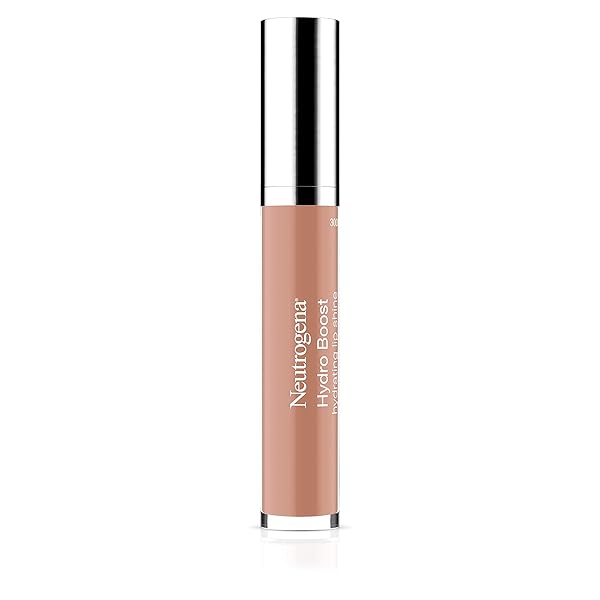 NEUTROGENA HYDRO BOOST MOISTURIZING LIP GLOSS, HYDRATING NON-STICK AND NON-DRYING LUMINOUS TINTED LIP SHINE WITH HYALURONIC ACID TO SOFTEN AND CONDITION LIPS, 15 TRUE NUDE COLOR, 0.10 OZ