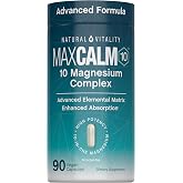 Natural Vitality MaxCalm Magnesium Complex Capsules | Advanced Formula &amp; Enhanced Absorption | Gluten Free &amp; Vegan Supplement | 90 Count