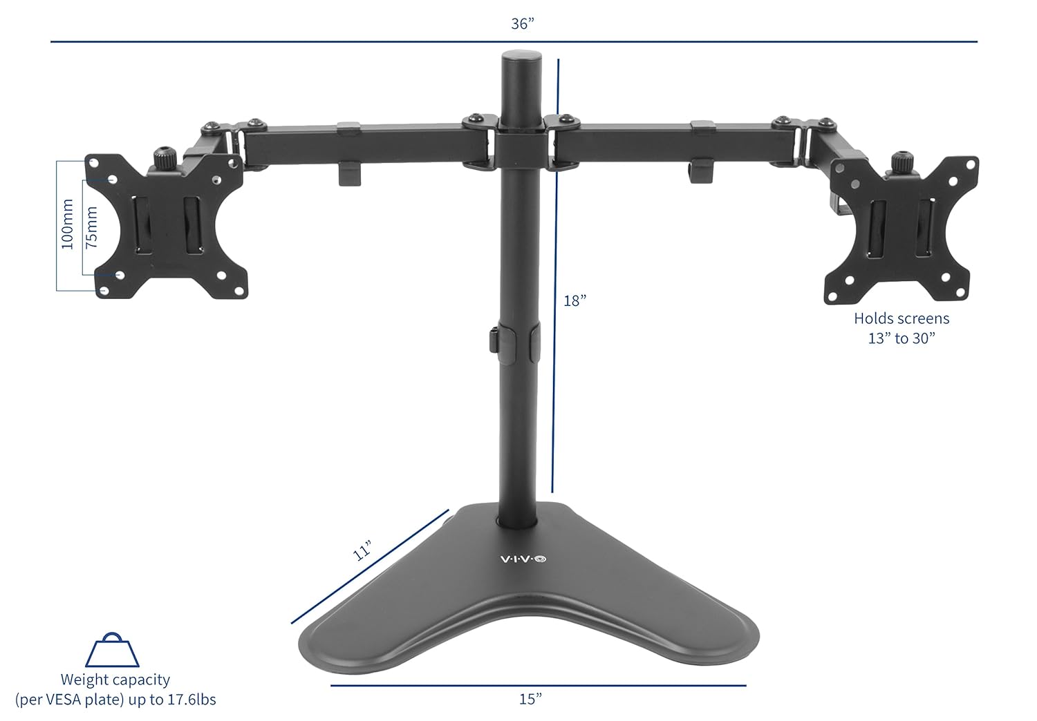 VIVO Dual LCD LED Monitor Desk Mount Stand Heavy Duty Fully Adjustable