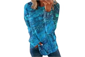 Kenvina Fall Long Sleeve Shirts for Women Crewneck Pullover Casual Trendy Shirt Printed Sweater Tops Loose Blouse Sweatshirts