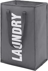 Maxsilan 50L Laundry Basket with Extended Handle Dark Grey 600D Oxford view 1