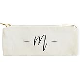 The Cotton & Canvas Co. Personalized Handwritten Monogram Initial M Small Cosmetic Case and Travel Pouch for Office or On The Go