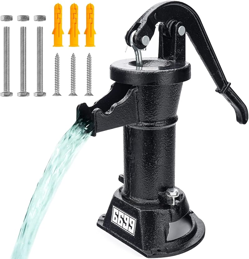 6699 Cast Iron Pitcher Pump Antique Manual Hand Suction Well Water Transfer