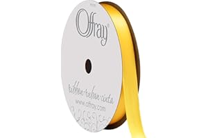 Berwick 069639 3/8" Wide Single Face Satin Ribbon, Lemon Yellow, 6 Yds