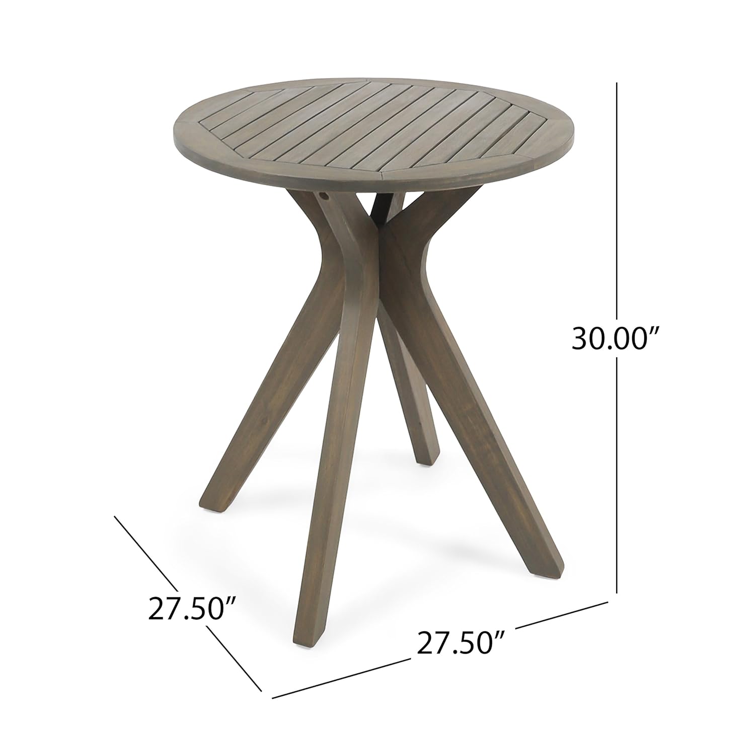 Christopher Knight Home 304871 Brigitte Outdoor Round Acacia Wood Bistro Table with X Legs, Grey: Industrial & Scientific