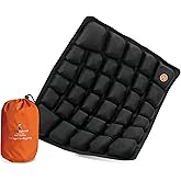 ERGOOCUSHION Inflatable Seat Cushion for Airplane & Travel – Portable Inflatable Pad with Built-in Pump, Adjustable Firmness, Tailbone & Back Pain Support, Carry Bag Included