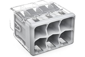 2773-406 | WAGO Wall-Nuts® PUSHWIRE® Splicing Connector | for Solid and Stranded Conductors | 6-Conductor | Gray Cover | [Box of 50 Pieces]