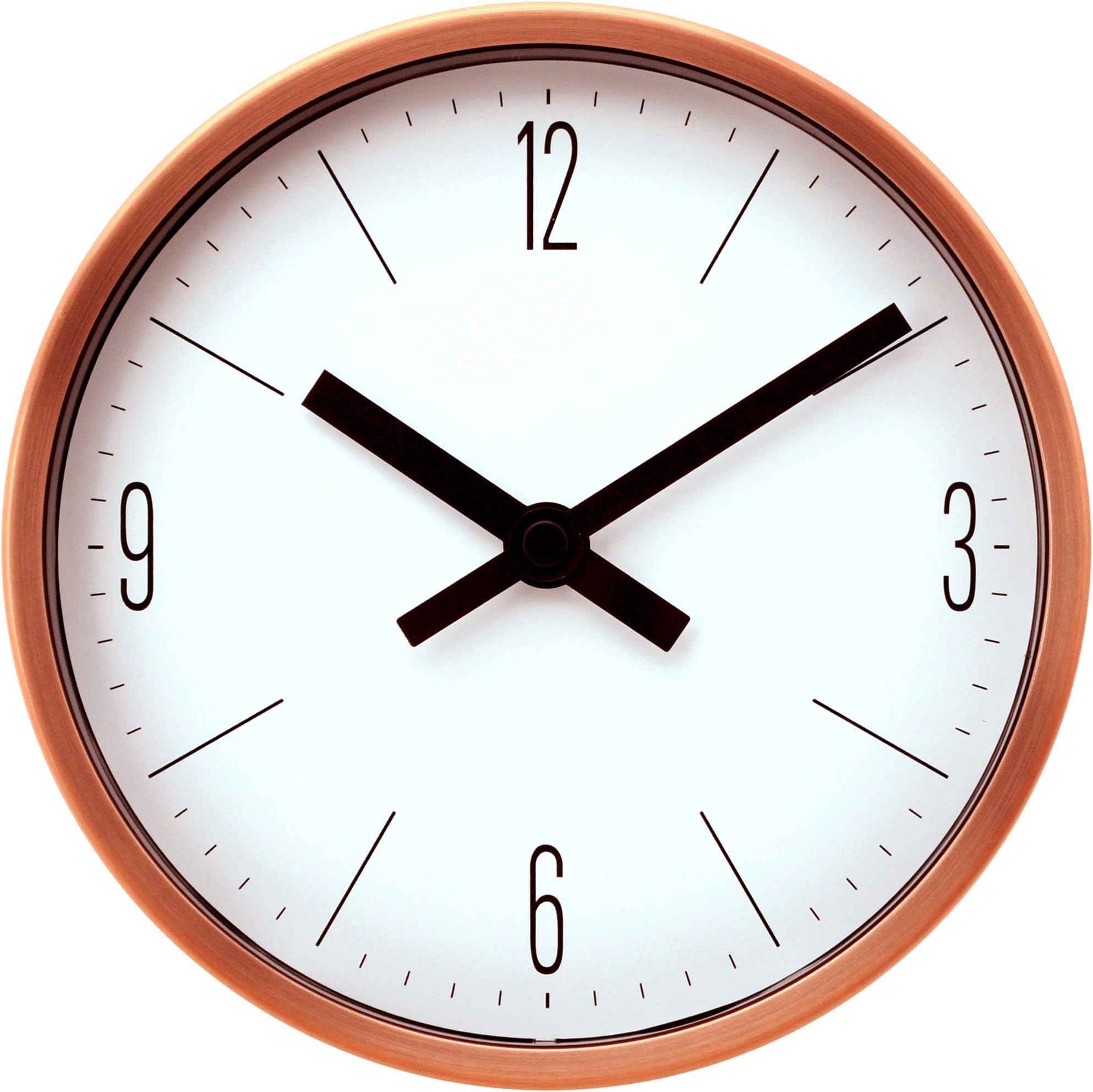 COMODO CASA Wall & Desk Clock- Metal Cooper Frame-Glass Cover-Non Ticking-Quartz Sweep-Silent 6 inch Classic Clock