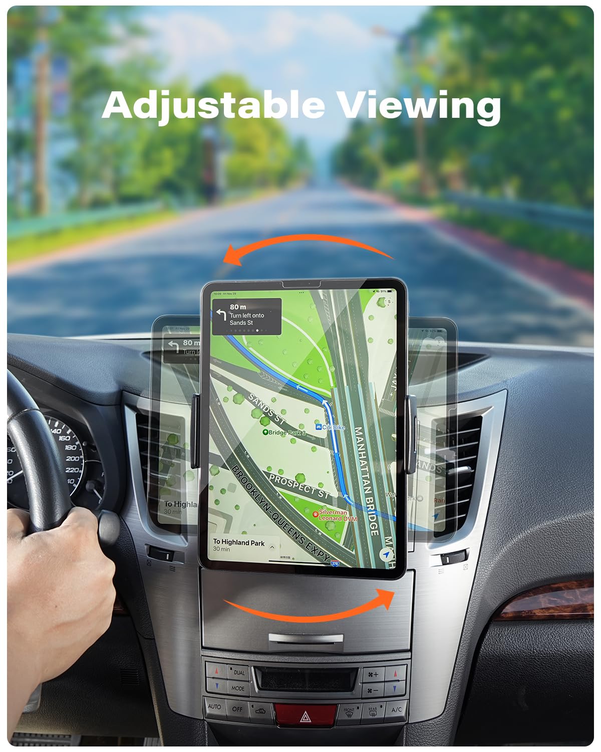 APPS2Car for Sturdy iPad Holder for Car CD Slot Tablet Mount, 2-in-1 Universal 4.7-11
