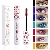 Waterproof Color Mascara, COOSA 7 Color Variety Pack Mascara Eyeliner Charming Longlasting Mascara for Eyelash Eye Makeup-7PCS