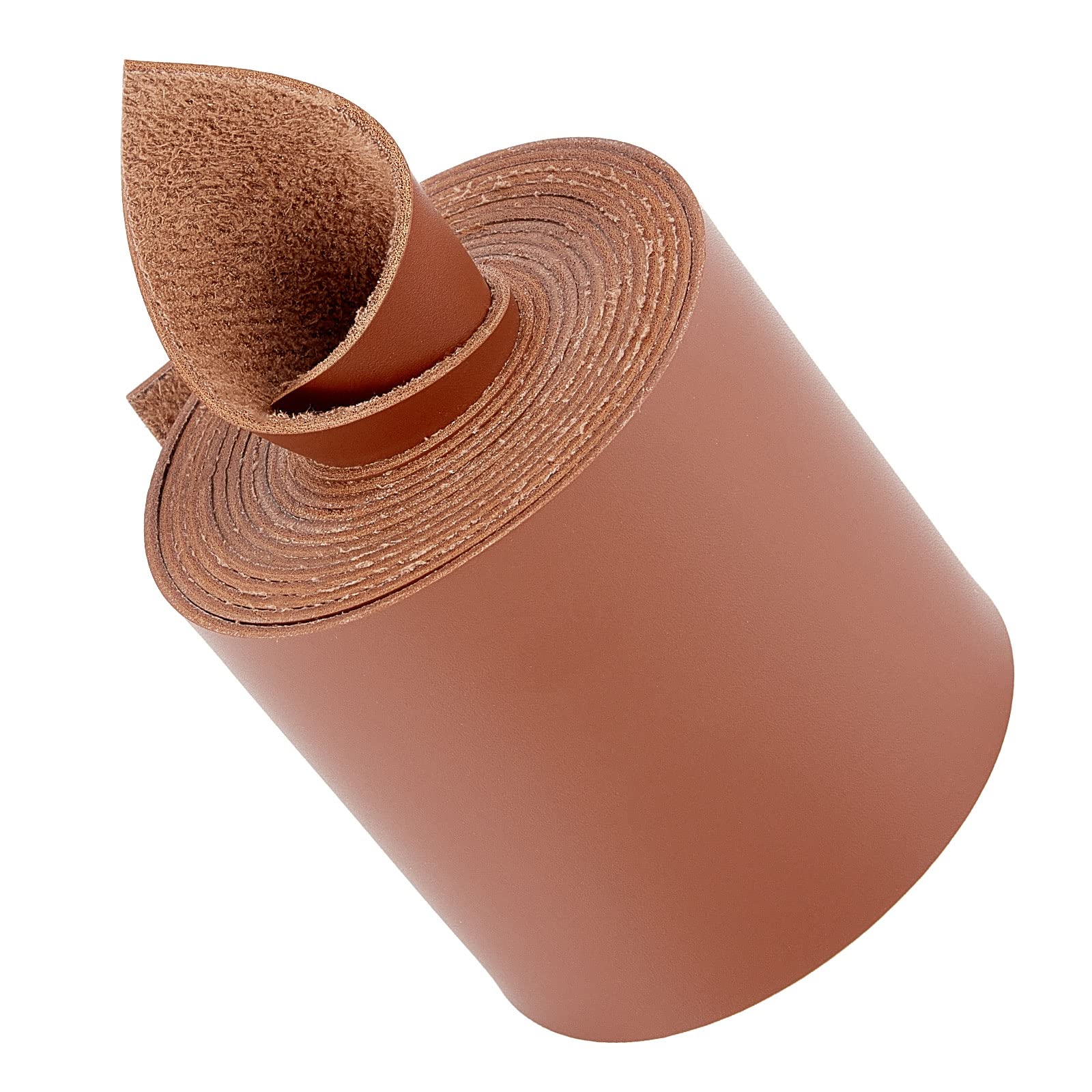 GORGECRAFT 79" Long X 2.8" Wide Matte Brown Leather Straps 2mm Thick Flat Braiding String Strips Leather Lace Stripper Roll Craft Pet Collars Clothing Belts Keychains Single Sided Leather Supplies