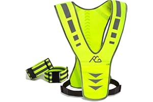 GOXRUNX Reflective Running Vest Gear with Reflective Bands for Women Men Safety Reflective Vest for Walking Running Cycling at Night