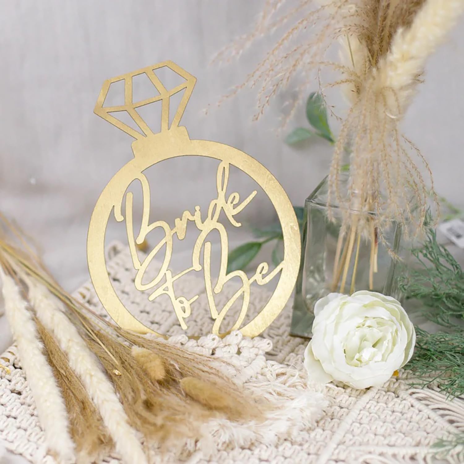 Photo 1 of Bride To Be Table Sign, Bridal Shower Table Centerpiece, Just Married Banner Wedding Decorations for Anniversary