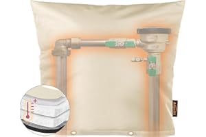 Angooni Upgraded Backflow Preventer Cover Aluminum Foil (5°F) - 30" W x 24" H Industrial 600D Winter Sprinkler Valve Covers for Outside, Anti-UV Winter-Freeze Water Well Pump Cover, Beige