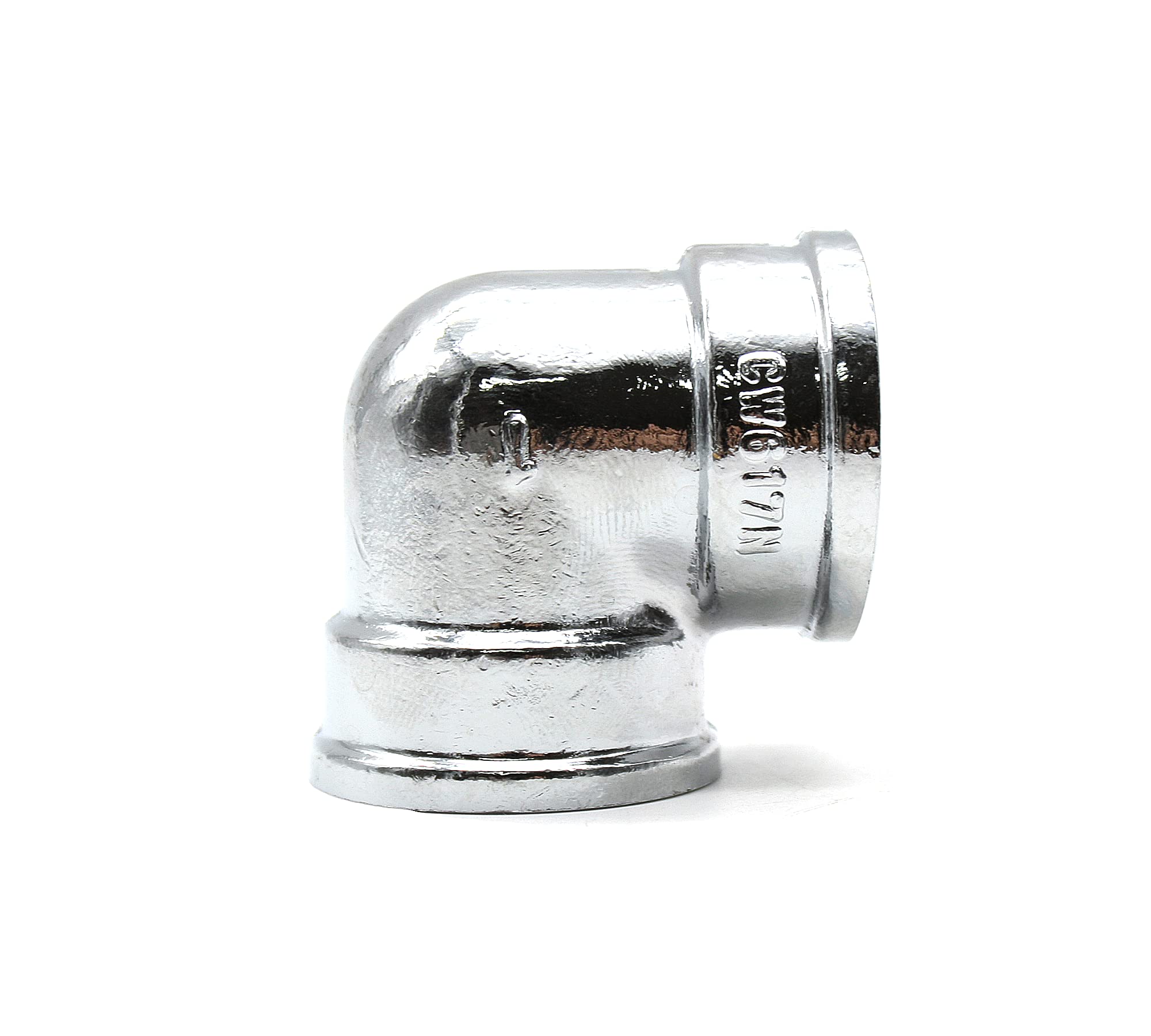 DOJA Barcelona | 90° thread fitting made of chrome-plated brass | 1 inch | 4 pack | 2 x internal thread | brass bracket | pipe angle for irrigation systems | angle pipe brass for radiator pipes