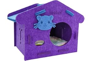 neolun Guinea Pig House, Felt Guinea Pig Hideout Small Animal Hideout Hut for Chinchilla Guinea Pig Hamster Hedgehog Playing Sleeping Hiding (Large,Violet)