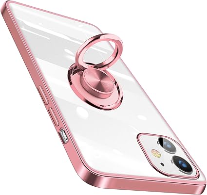 Amazon Iphone12pro ケース Iphone12 ケース リング クリア リング付き スリム Tpu ソフト シリコン 耐衝撃 透明 薄型 スタンド機能付き 360回転 改善版 アイフォン12 用 カバー 6 1インチ ローズゴールド 家電 カメラ オンライン通販